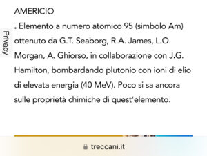 AMERICIO PLUTONIO NUCLEARE CASACCIA