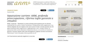 ANM SU SEPARAZIONE CARRIERE