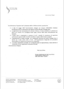 LETTERA DELL'AD SOGIN ARTIZZU AL MASE