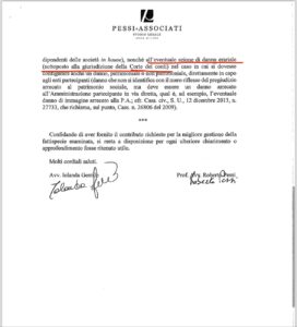 STUDIO PESSI SU EVENTUALE DANNO ERARIALE RIENTRO BONO