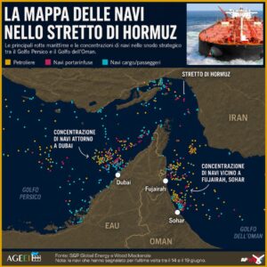 HORMUZ, LA MAPPA DELLE NAVI