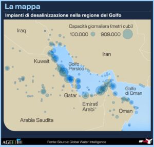 ACQUA COME IL PETROLIO, ARMA IN GUERRA IN IRAN INFOGRAFICA